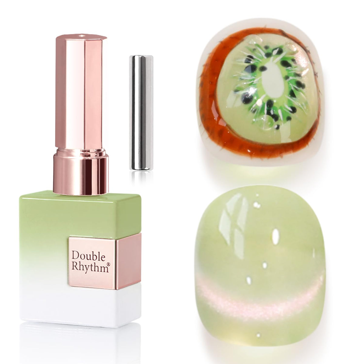 Double Rhythm Cat Eye Gel Polish 15ml green bottle front view