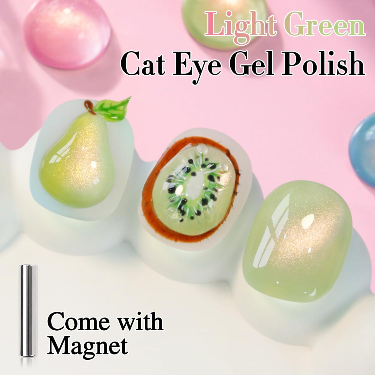 Double Rhythm Cat Eye Gel Polish 15ml green bottle side view
