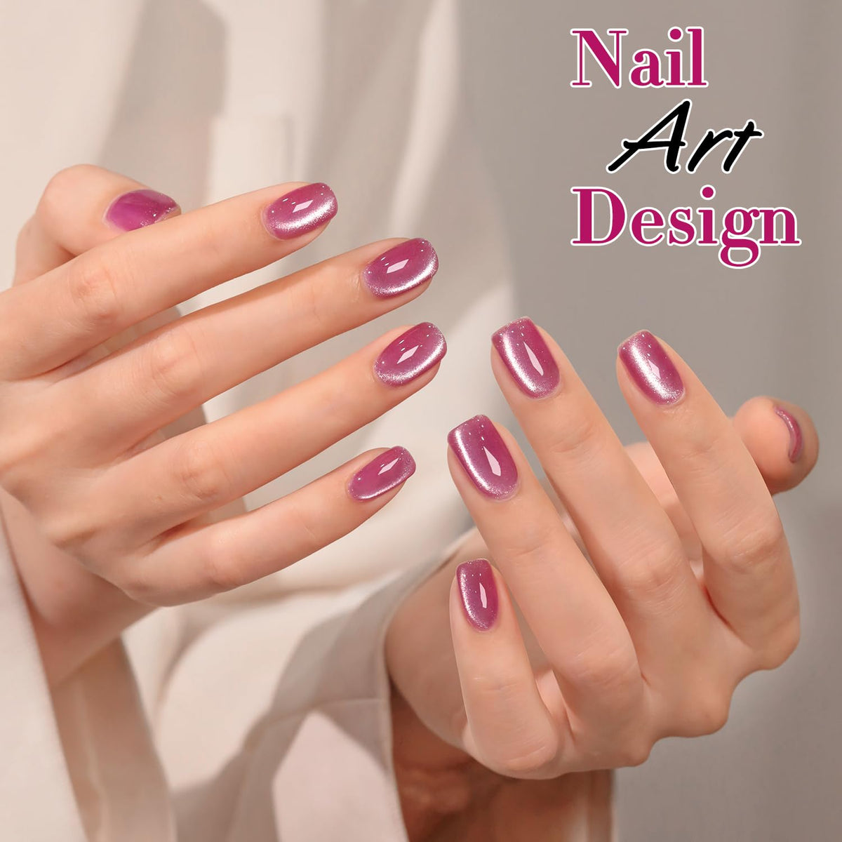 Double Rhythm Cat Eye Gel Polish 15ml in a nail art setting