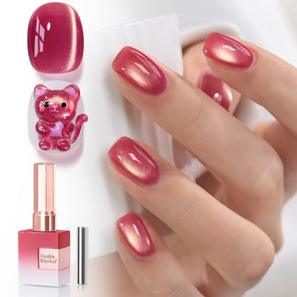 Double Rhythm Cat Eye Gel Polish 15ml in Dreamy Rose Purple front view