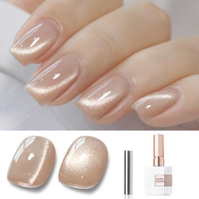 Double Rhythm Cat Eye Gel Polish 15ML in Milky Nude front view