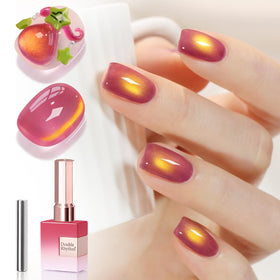 Double Rhythm Cat Eye Gel Polish 15ml in Sunny Red Purple