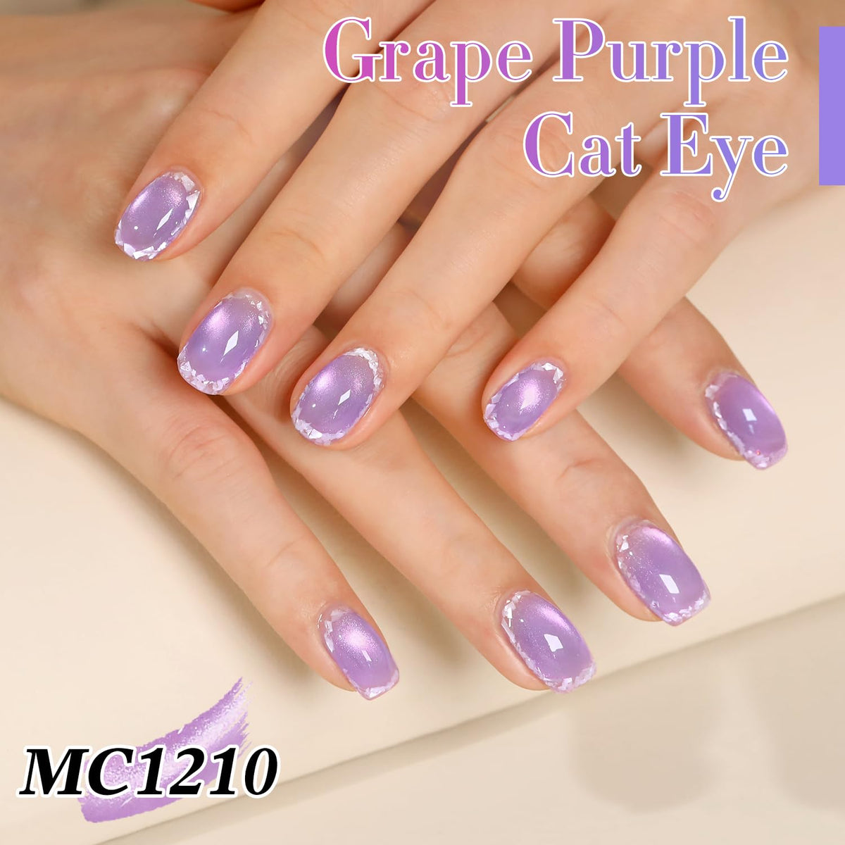 Double Rhythm Cat Eye Gel Polish 15ml Lavender with magnet effect