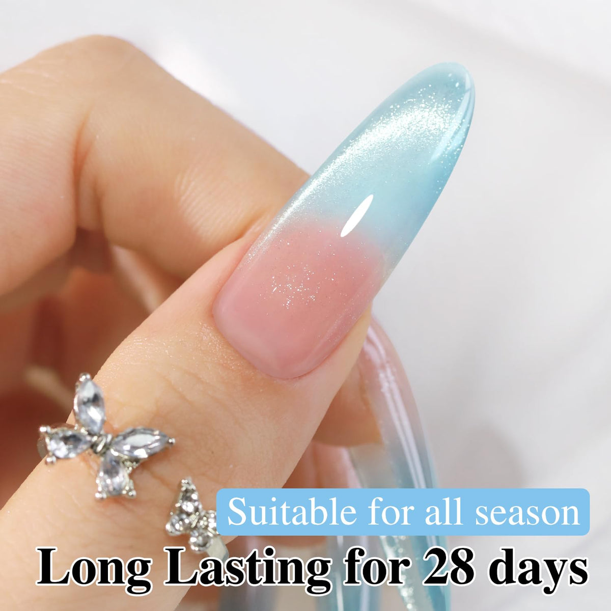 Double Rhythm Cat Eye Gel Polish 15ml Light Blue lifestyle shot