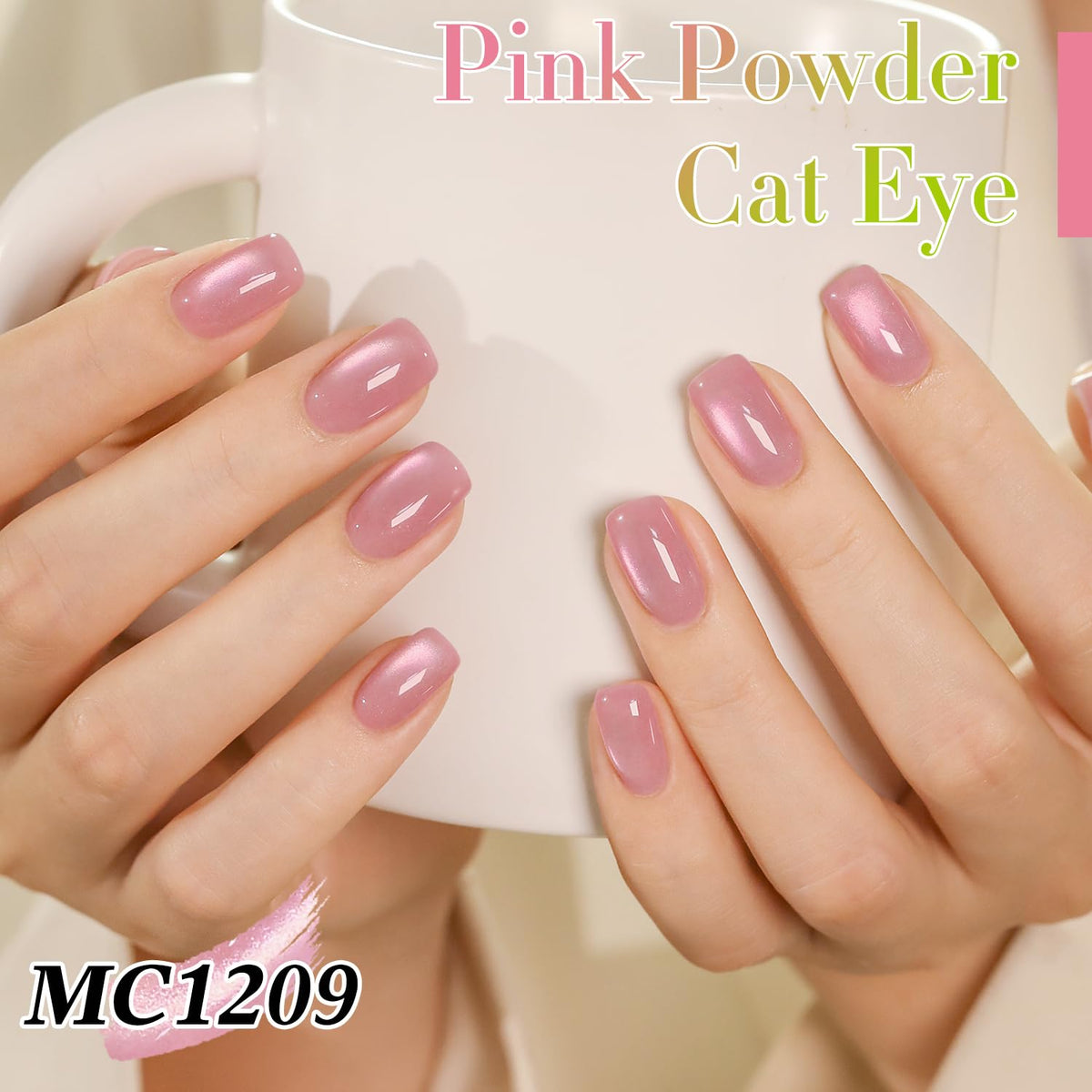 Double Rhythm Cat Eye Gel Polish 15ml light purple with holographic shimmer