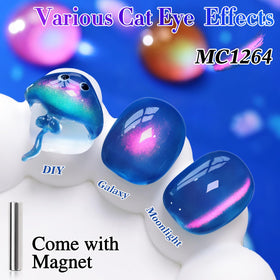 Double Rhythm Cat Eye Gel Polish 15ml Navy Blue bottle side view