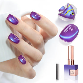 Double Rhythm Cat Eye Gel Polish 15ml navy blue front view