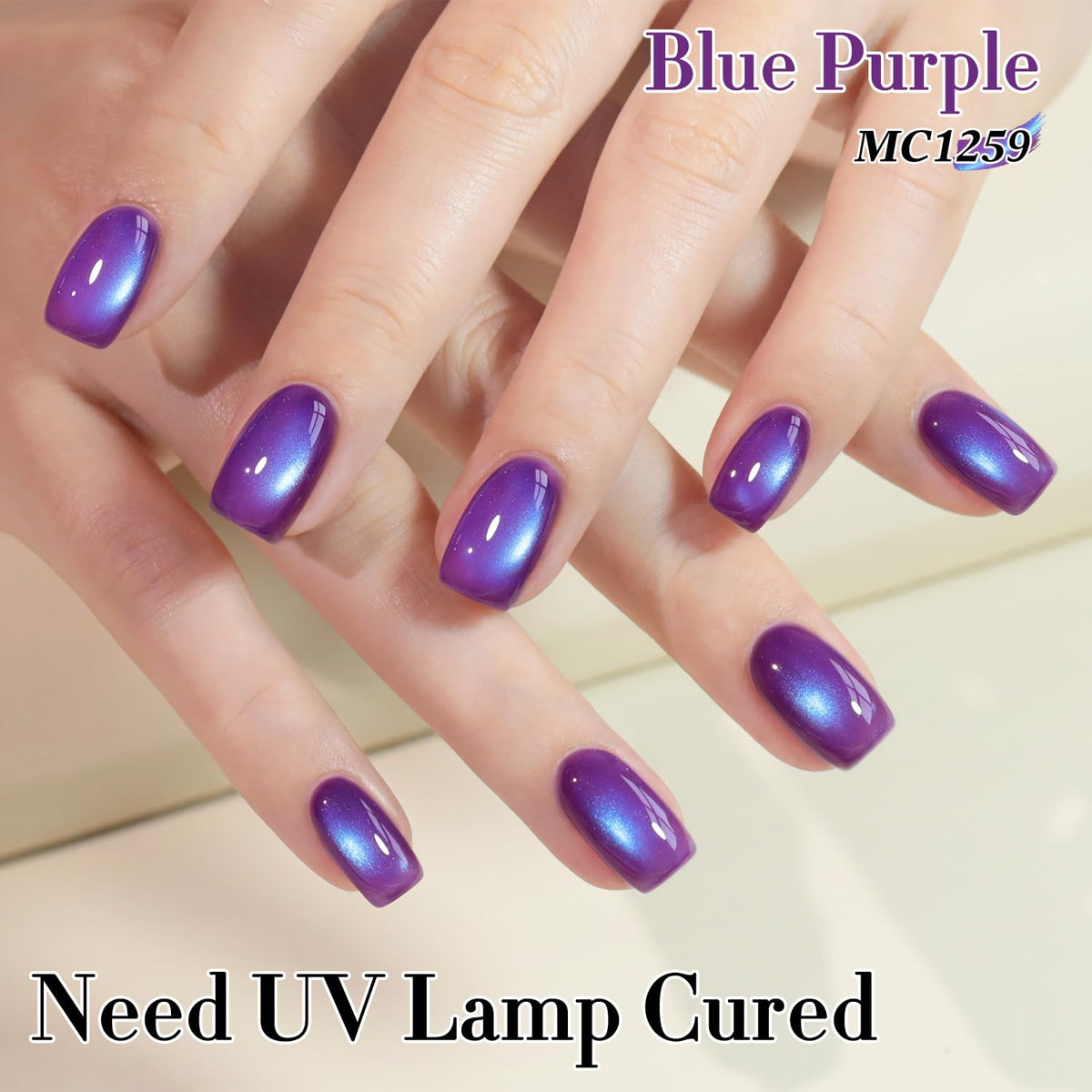 Double Rhythm Cat Eye Gel Polish 15ml navy blue with base coat