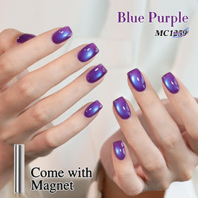 Double Rhythm Cat Eye Gel Polish 15ml navy blue with glitter effect