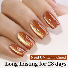 Double Rhythm Cat Eye Gel Polish 15ml on a nail art display