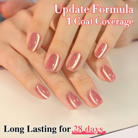 Double Rhythm Cat Eye Gel Polish 15ML Peach Pink Gold packaging