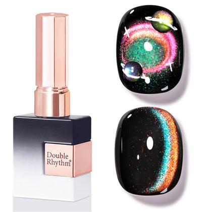 Double Rhythm Cat Eye Gel Polish 15ml pink orange colour front view