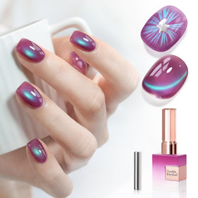 Double Rhythm Cat Eye Gel Polish 15ml purple green bottle front view