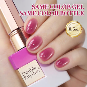 Double Rhythm Cat Eye Gel Polish 15ml purple pink application on nails