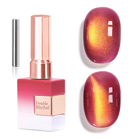 Double Rhythm Cat Eye Gel Polish 15ml Red Amber front view