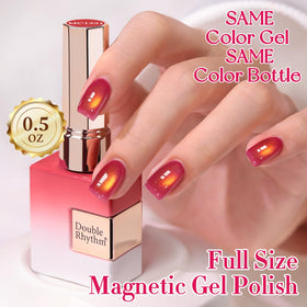Double Rhythm Cat Eye Gel Polish 15ml Red Amber glitter effect close-up