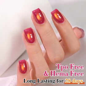Double Rhythm Cat Eye Gel Polish 15ml Red Amber nail art designs