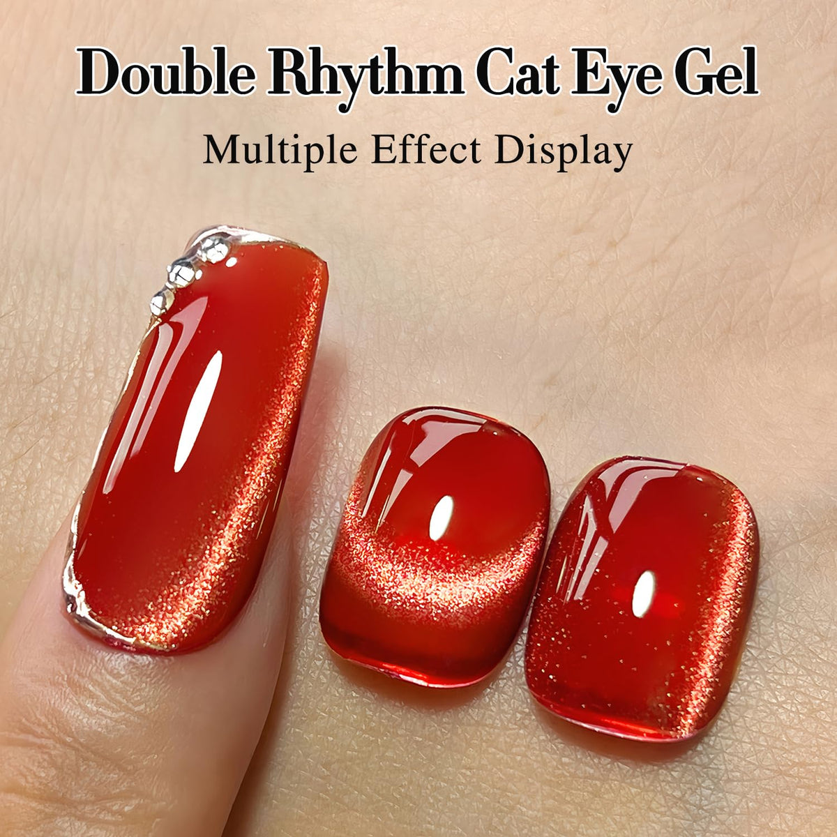 Double Rhythm Cat Eye Gel Polish 15ml Red-MC1055 nail art designs