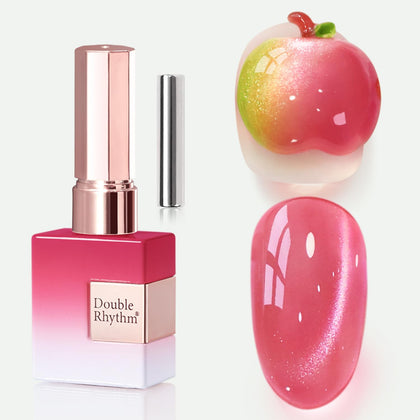 Double Rhythm Cat Eye Gel Polish 15ml Red Pink front view