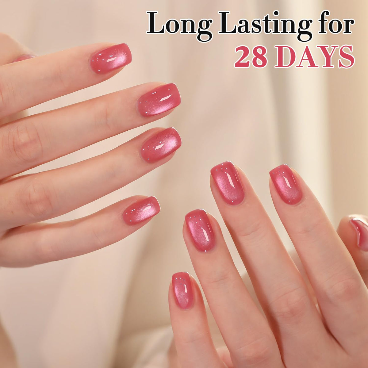 Double Rhythm Cat Eye Gel Polish 15ml Red Pink in packaging
