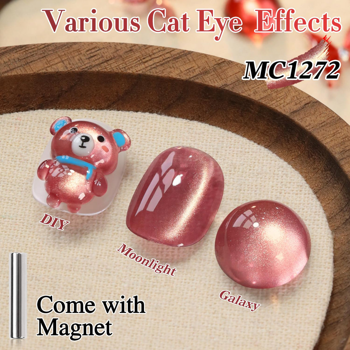 Double Rhythm Cat Eye Gel Polish 15ml Rose Coffee bottle with magnet