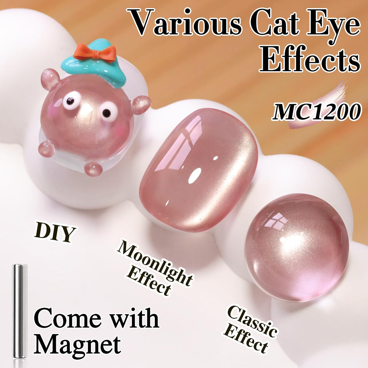 Double Rhythm Cat Eye Gel Polish 15ML Rose Nude bottle with cap