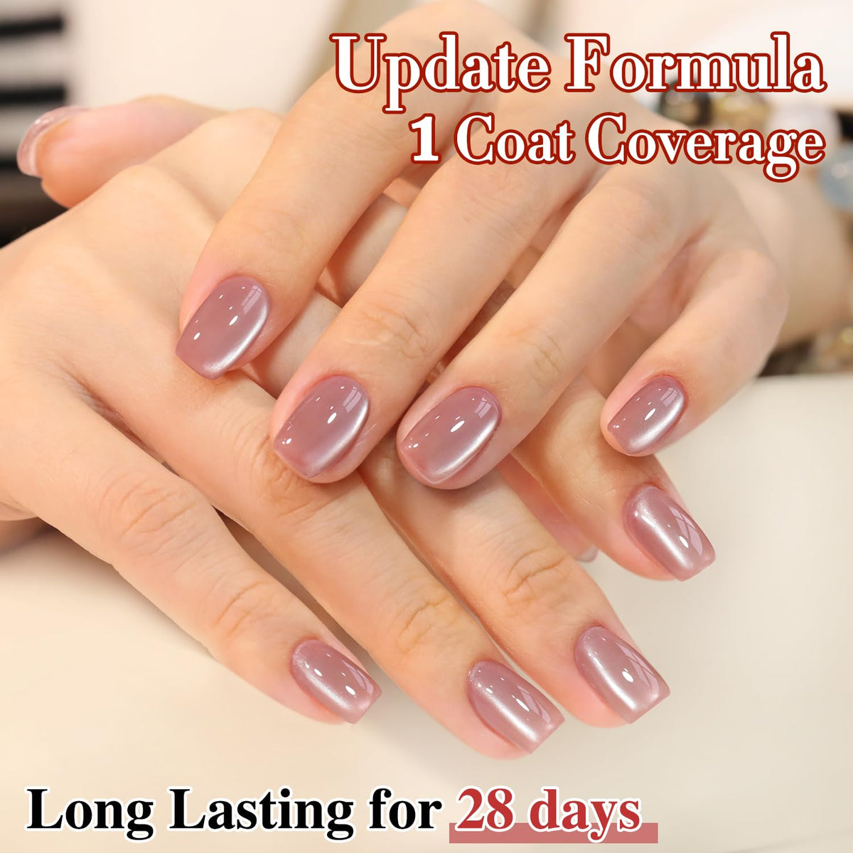 Double Rhythm Cat Eye Gel Polish 15ML Rose Nude in use during nail art