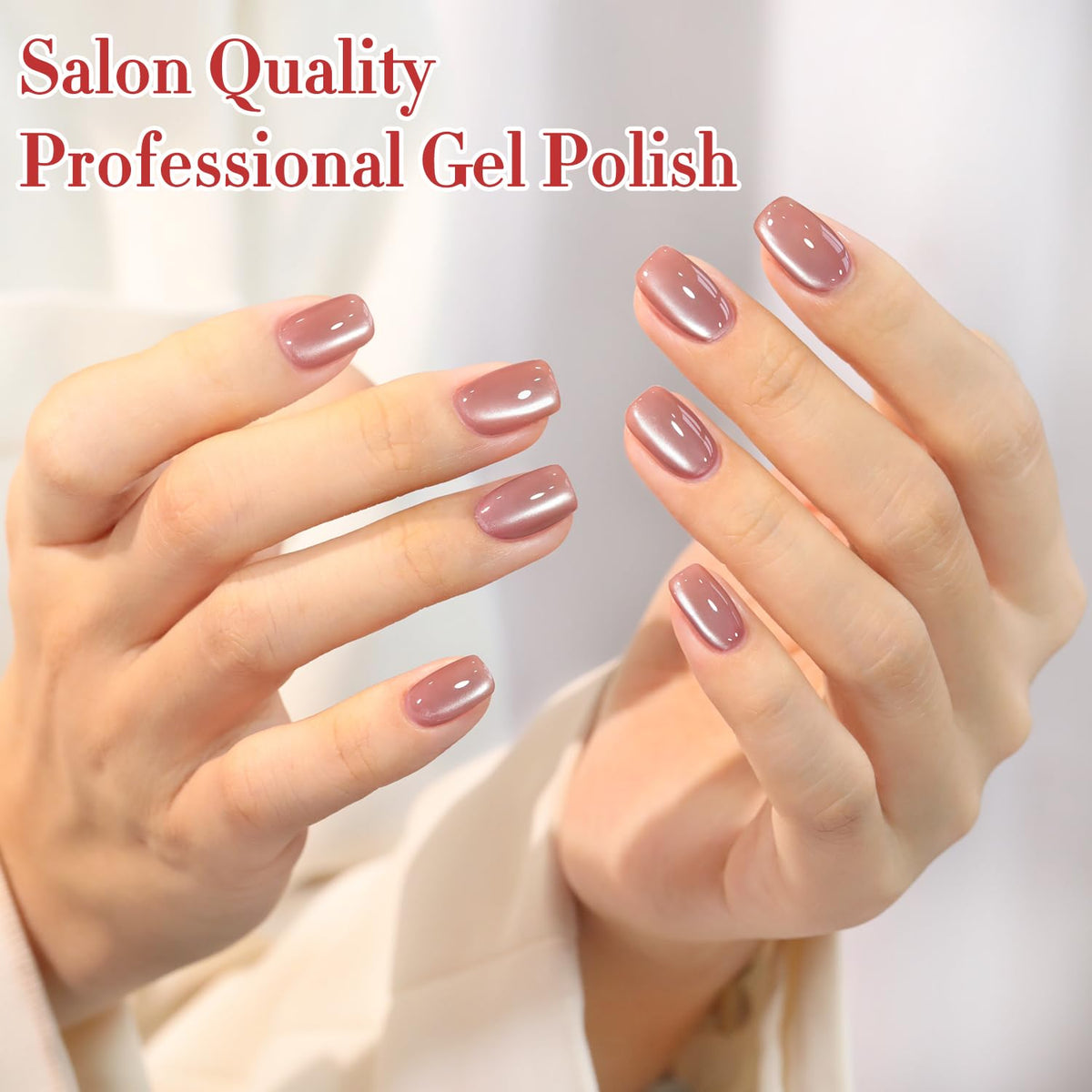 Double Rhythm Cat Eye Gel Polish 15ML Rose Nude with various base colours