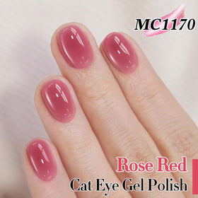 Double Rhythm Cat Eye Gel Polish 15ml Rose Red bottle close-up