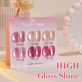 Double Rhythm Cat Eye Gel Polish 15ml Rose Red on display