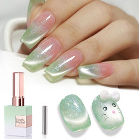 Double Rhythm Cat Eye Gel Polish 15ml Spring Green bottle front view