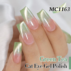 Double Rhythm Cat Eye Gel Polish 15ml Spring Green bottle side view