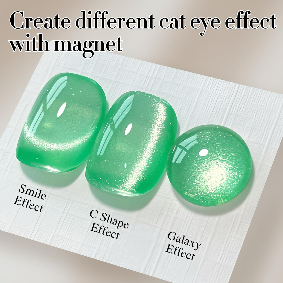 Double Rhythm Cat Eye Gel Polish 15ml Spring Green bottle with holographic glitter