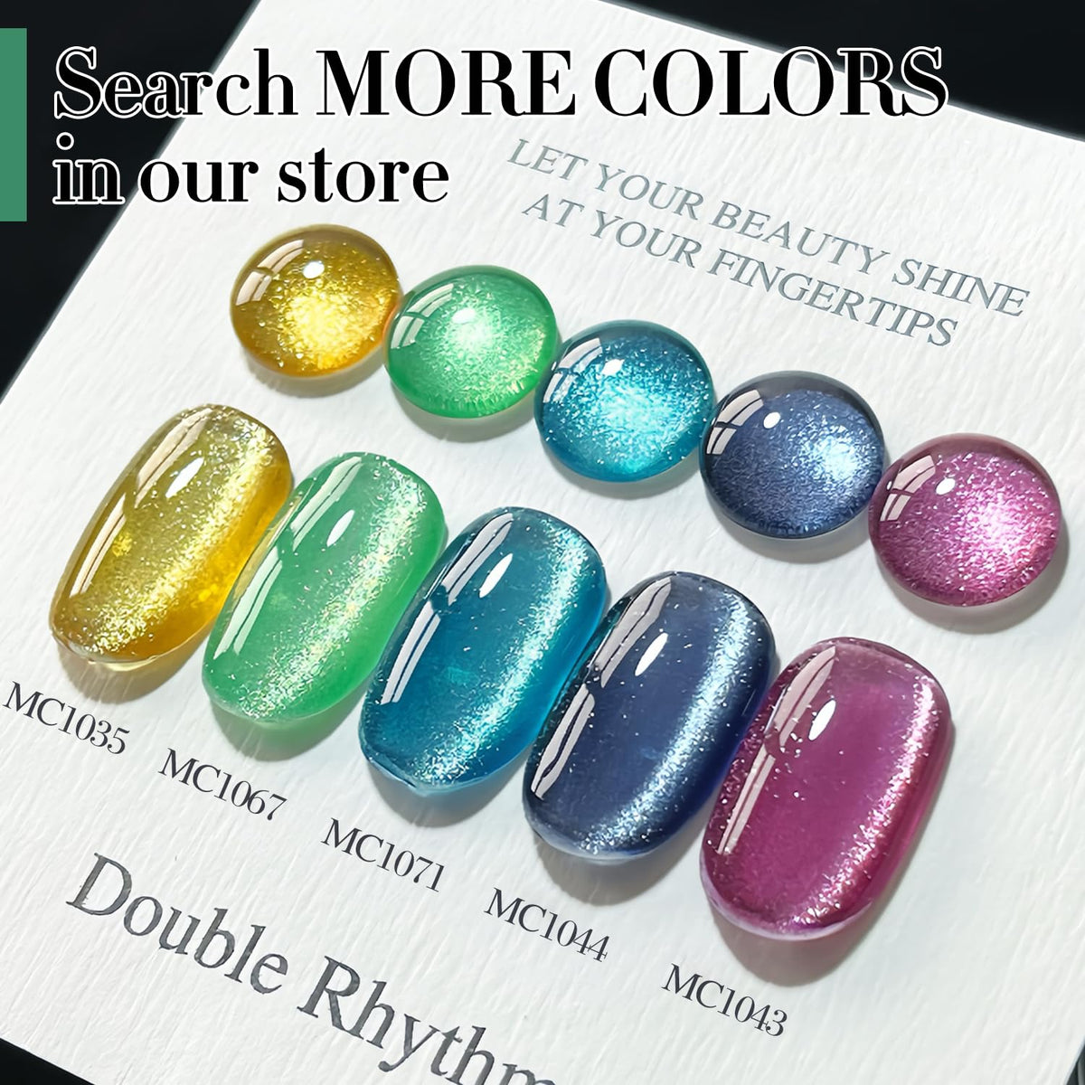Double Rhythm Cat Eye Gel Polish 15ml Spring Green nail art design