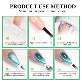 Double Rhythm Cat Eye Gel Polish 15ml Spring Green with base colours