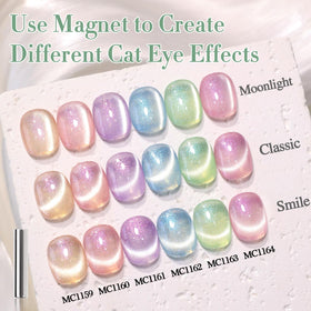 Double Rhythm Cat Eye Gel Polish 15ml Spring Green with nail art tools
