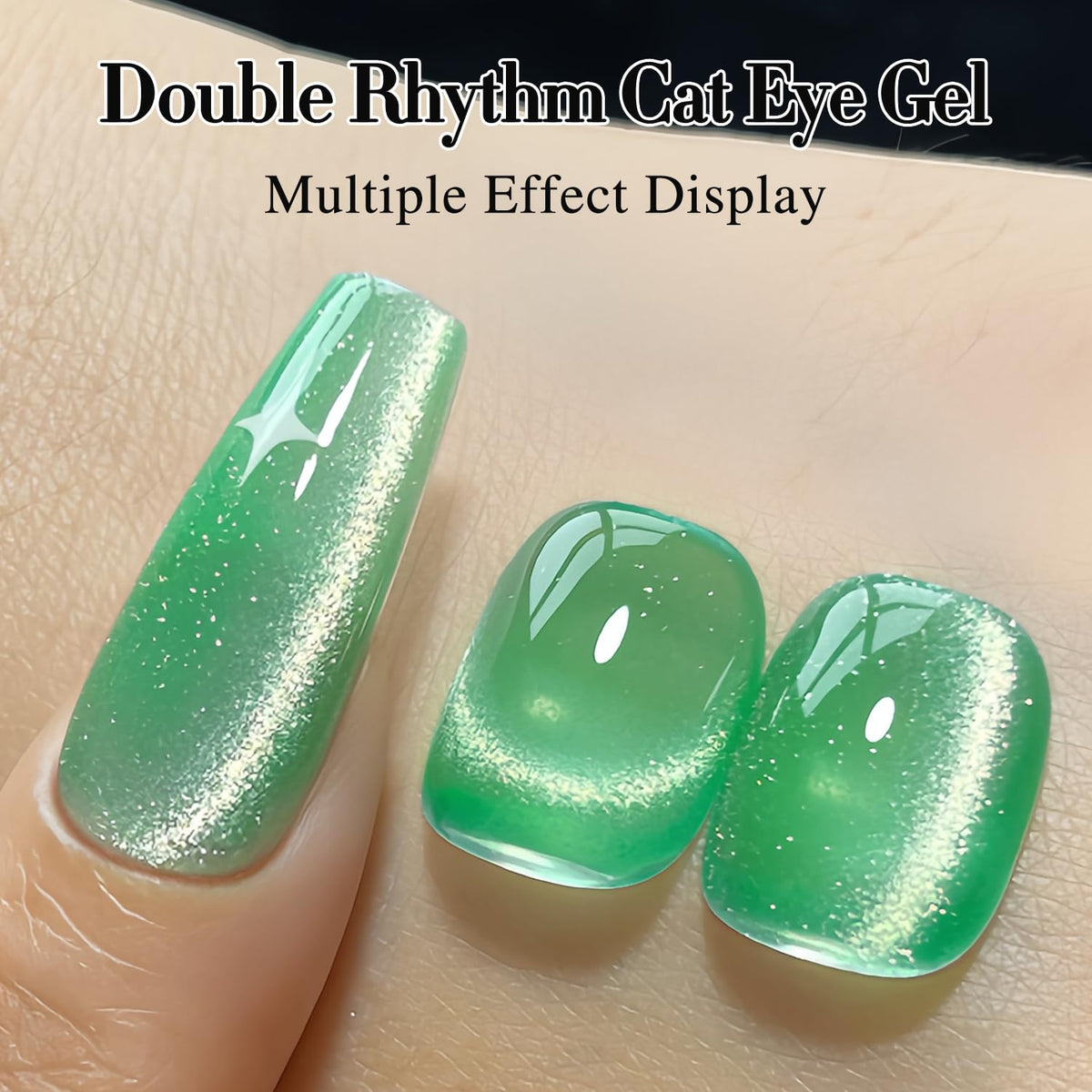 Double Rhythm Cat Eye Gel Polish 15ml Spring Green with UV lamp