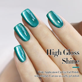 Double Rhythm Cat Eye Gel Polish 15ml teal application process