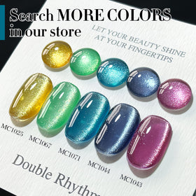 Double Rhythm Cat Eye Gel Polish 15ml teal colour with UV lamp