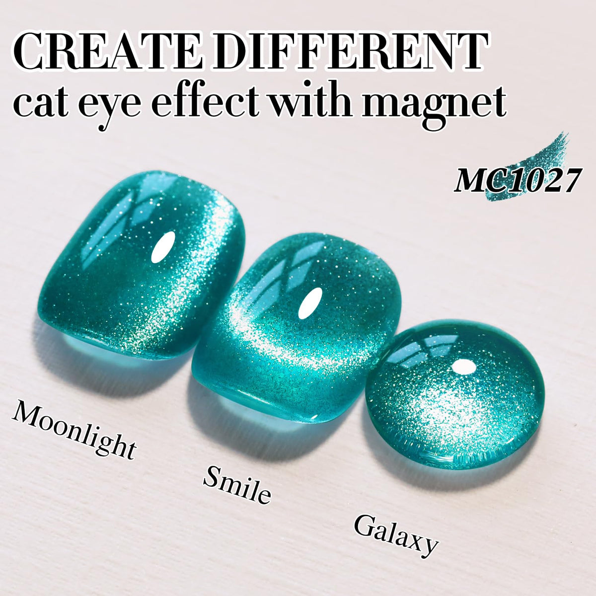 Double Rhythm Cat Eye Gel Polish 15ml teal swatch on nails