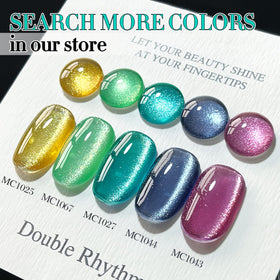 Double Rhythm Cat Eye Gel Polish 15ml teal with LED lamp