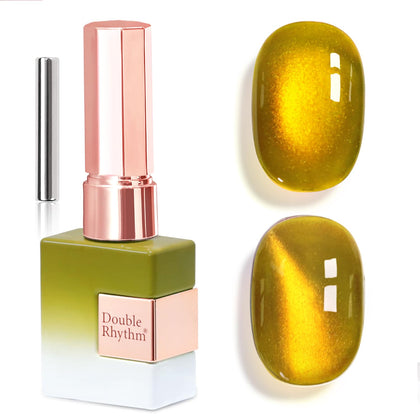 Double Rhythm Cat Eye Gel Polish 15ml with holographic glitter
