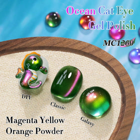 Double Rhythm Cat Eye Gel Polish 15ml with holographic glitter