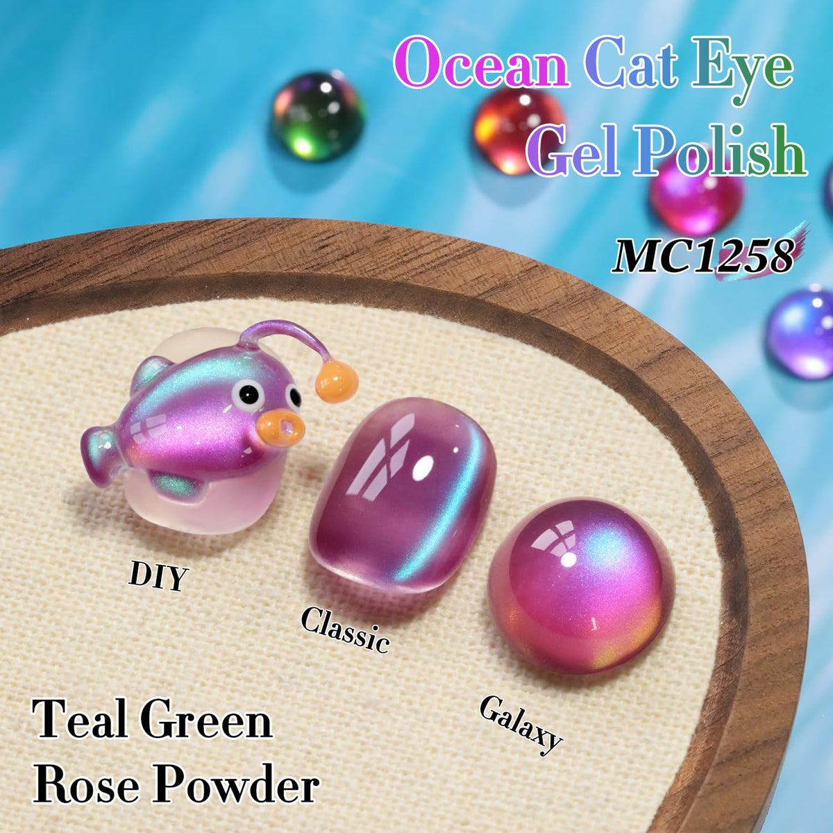 Double Rhythm Cat Eye Gel Polish 15ml with holographic glitter effect