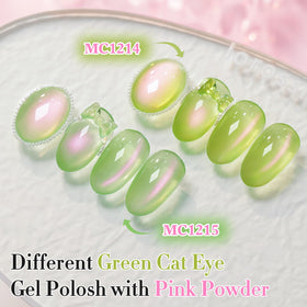 Double Rhythm Cat Eye Gel Polish application with LED lamp