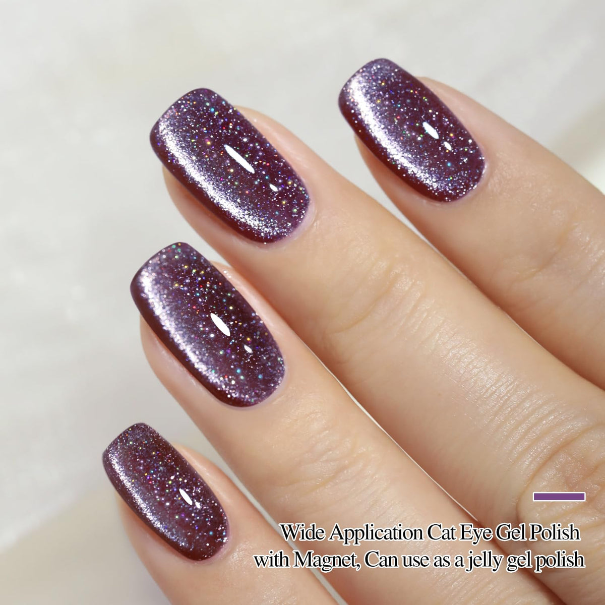 Double Rhythm Cat Eye Gel Polish applied on nails