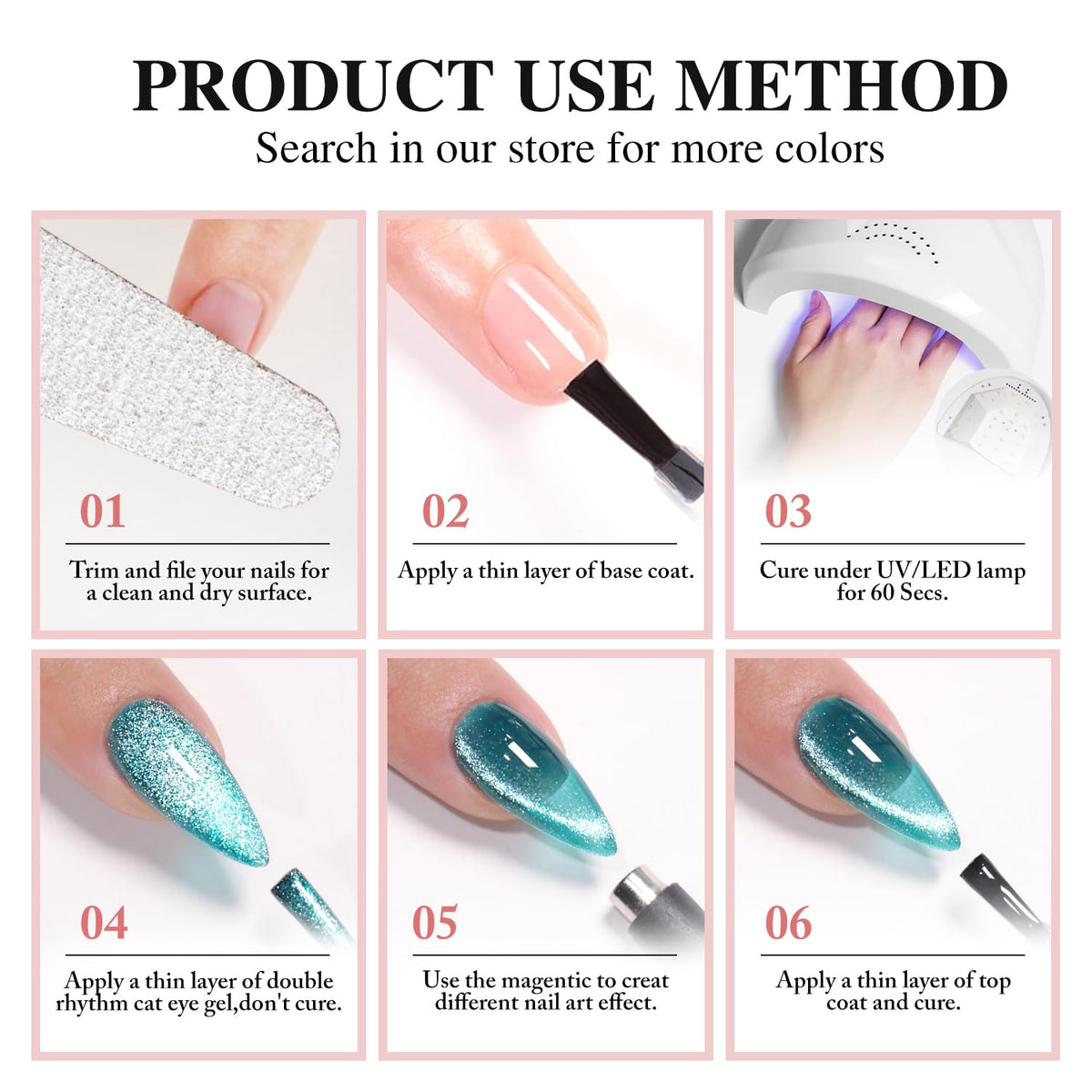 Double Rhythm Cat Eye Gel Polish applied on nails