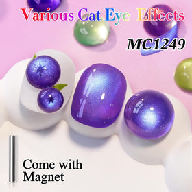 Double Rhythm Cat Eye Gel Polish applied on nails with shiny finish
