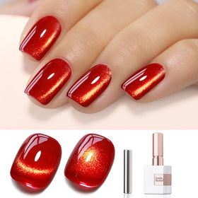 Double Rhythm Cat Eye Gel Polish Blood Red front view