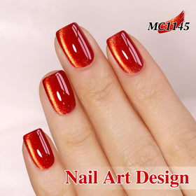 Double Rhythm Cat Eye Gel Polish Blood Red shimmer finish